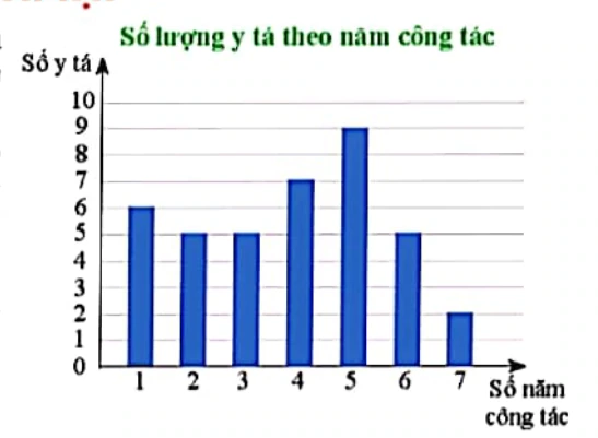 Biểu đồ số lượng y tá theo năm công tác